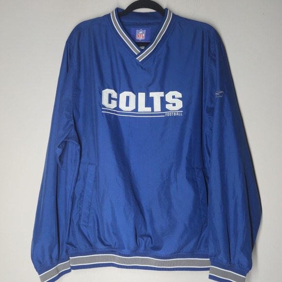 Vintage Indianapolis Colts Jacket Mens Medium Blue Reebok Pullover Windbreaker - Picture 1 of 5